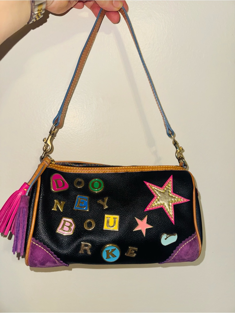 Vintage Dooney and Bourke Lindsay Lohan Barrel Bag Colorful Alphabet
Satchel Y2K